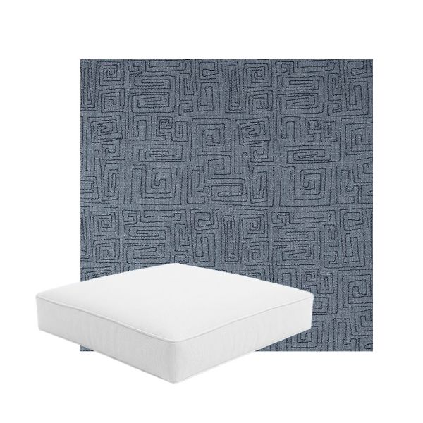 Patio Dining Chair Seat Cushion Boxed Style - - Custom outdoor patio furniture cushions from Cascadia Outdoor Cushions in Sunbrella Fabric