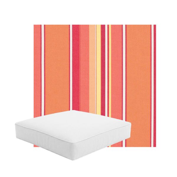 Patio Dining Chair Seat Cushion Boxed Style - - Custom outdoor patio furniture cushions from Cascadia Outdoor Cushions in Sunbrella Fabric