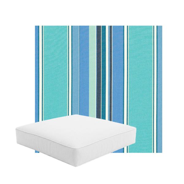 Patio Dining Chair Seat Cushion Boxed Style - - Custom outdoor patio furniture cushions from Cascadia Outdoor Cushions in Sunbrella Fabric