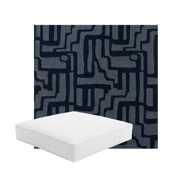 Patio Dining Chair Seat Cushion Boxed Style - - Custom outdoor patio furniture cushions from Cascadia Outdoor Cushions in Sunbrella Fabric