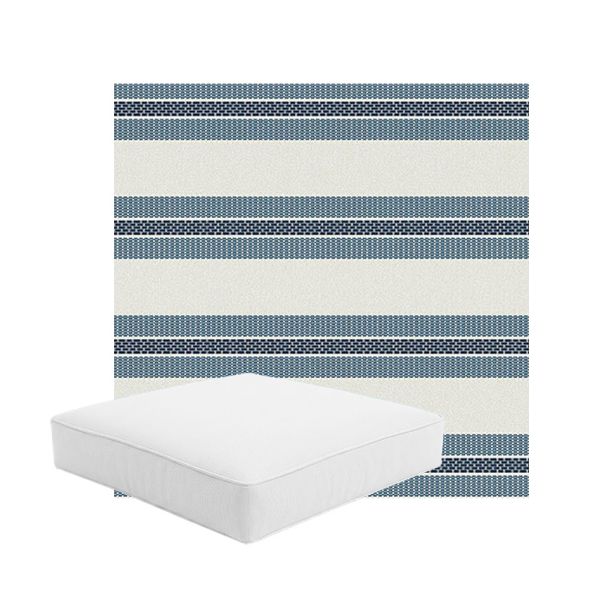 Patio Dining Chair Seat Cushion Boxed Style - - Custom outdoor patio furniture cushions from Cascadia Outdoor Cushions in Sunbrella Fabric