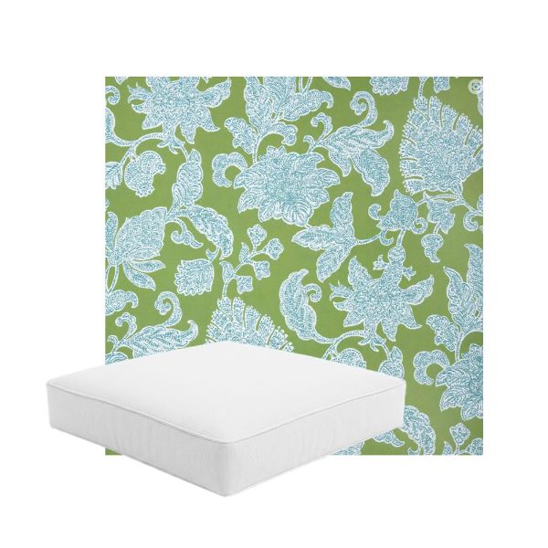 Patio Dining Chair Seat Cushion Boxed Style - - Custom outdoor patio furniture cushions from Cascadia Outdoor Cushions in Sunbrella Fabric