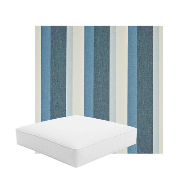 Patio Dining Chair Seat Cushion Boxed Style - - Custom outdoor patio furniture cushions from Cascadia Outdoor Cushions in Sunbrella Fabric