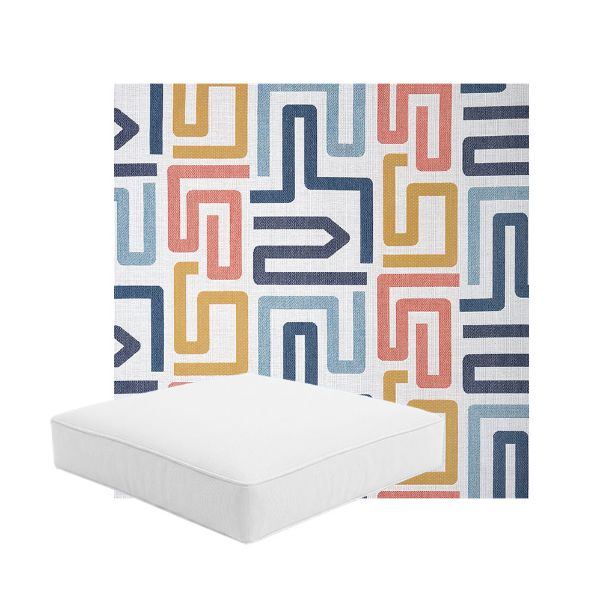 Patio Dining Chair Seat Cushion Boxed Style - - Custom outdoor patio furniture cushions from Cascadia Outdoor Cushions in Sunbrella Fabric