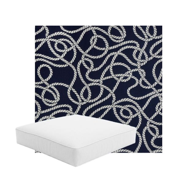 Patio Dining Chair Seat Cushion Boxed Style - - Custom outdoor patio furniture cushions from Cascadia Outdoor Cushions in Sunbrella Fabric