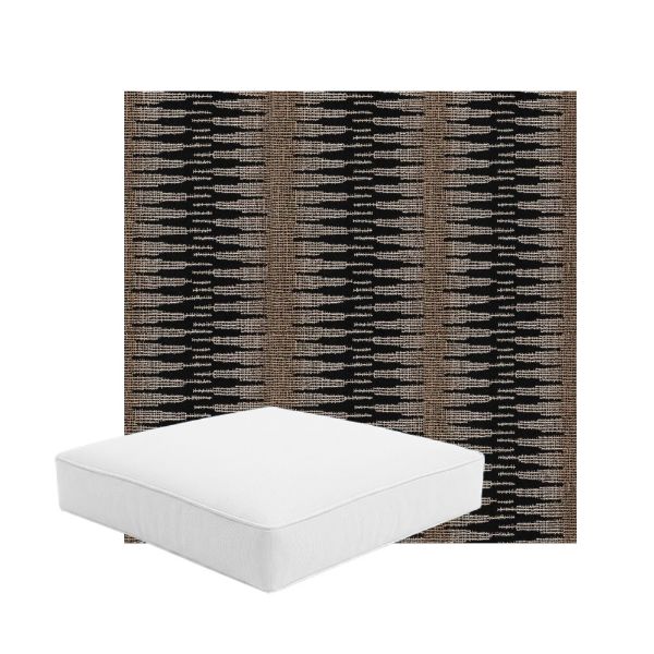 Patio Dining Chair Seat Cushion Boxed Style - - Custom outdoor patio furniture cushions from Cascadia Outdoor Cushions in Sunbrella Fabric