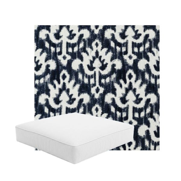 Patio Dining Chair Seat Cushion Boxed Style - - Custom outdoor patio furniture cushions from Cascadia Outdoor Cushions in Sunbrella Fabric