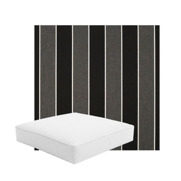 Patio Dining Chair Seat Cushion Boxed Style - - Custom outdoor patio furniture cushions from Cascadia Outdoor Cushions in Sunbrella Fabric