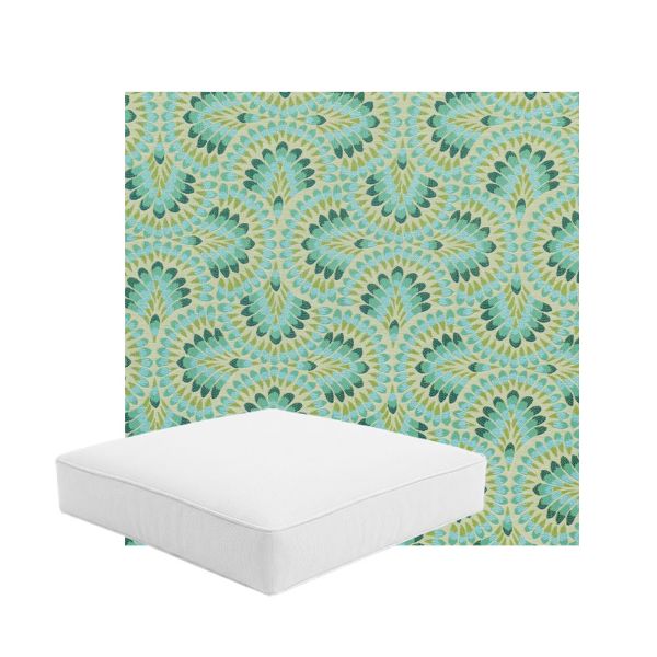 Patio Dining Chair Seat Cushion Boxed Style - - Custom outdoor patio furniture cushions from Cascadia Outdoor Cushions in Sunbrella Fabric