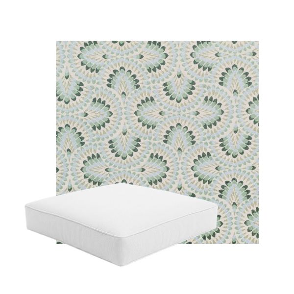 Patio Dining Chair Seat Cushion Boxed Style - - Custom outdoor patio furniture cushions from Cascadia Outdoor Cushions in Sunbrella Fabric