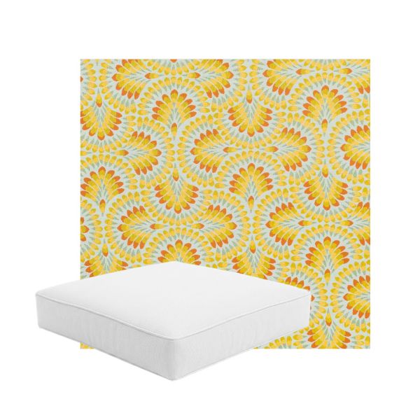 Patio Dining Chair Seat Cushion Boxed Style - - Custom outdoor patio furniture cushions from Cascadia Outdoor Cushions in Sunbrella Fabric