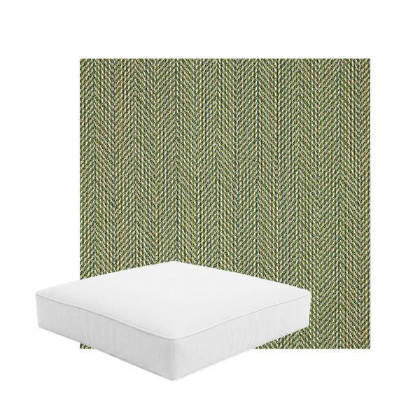 Patio Dining Chair Seat Cushion Boxed Style - - Custom outdoor patio furniture cushions from Cascadia Outdoor Cushions in Sunbrella Fabric