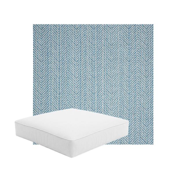 Patio Dining Chair Seat Cushion Boxed Style - - Custom outdoor patio furniture cushions from Cascadia Outdoor Cushions in Sunbrella Fabric