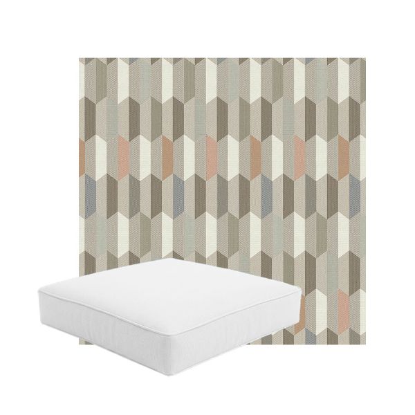 Patio Dining Chair Seat Cushion Boxed Style - - Custom outdoor patio furniture cushions from Cascadia Outdoor Cushions in Sunbrella Fabric