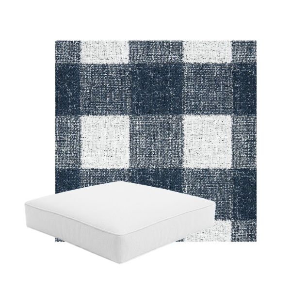 Patio Dining Chair Seat Cushion Boxed Style - - Custom outdoor patio furniture cushions from Cascadia Outdoor Cushions in Sunbrella Fabric