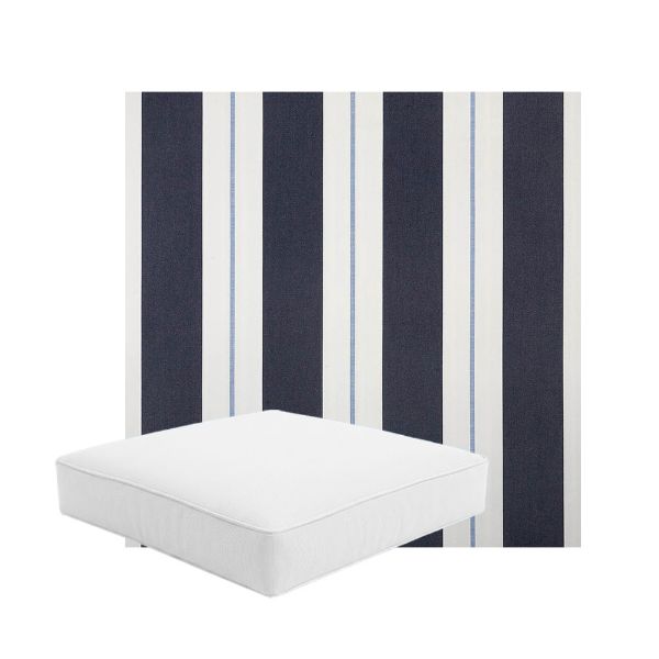 Patio Dining Chair Seat Cushion Boxed Style - - Custom outdoor patio furniture cushions from Cascadia Outdoor Cushions in Sunbrella Fabric