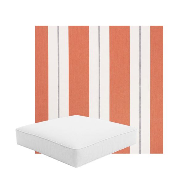 Patio Dining Chair Seat Cushion Boxed Style - - Custom outdoor patio furniture cushions from Cascadia Outdoor Cushions in Sunbrella Fabric