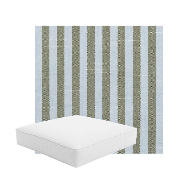 Patio Dining Chair Seat Cushion Boxed Style - - Custom outdoor patio furniture cushions from Cascadia Outdoor Cushions in Sunbrella Fabric