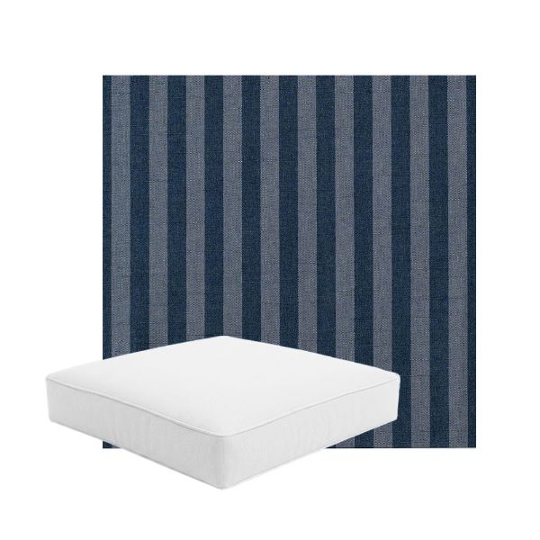 Patio Dining Chair Seat Cushion Boxed Style - - Custom outdoor patio furniture cushions from Cascadia Outdoor Cushions in Sunbrella Fabric