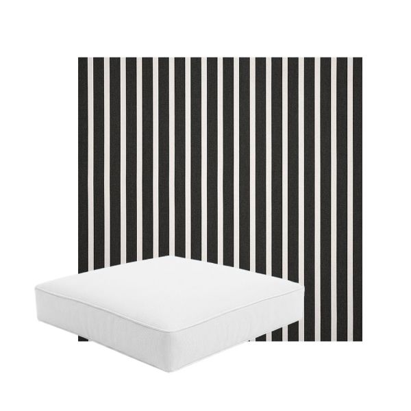 Patio Dining Chair Seat Cushion Boxed Style - - Custom outdoor patio furniture cushions from Cascadia Outdoor Cushions in Sunbrella Fabric