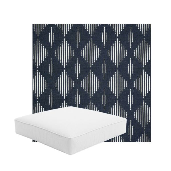 Patio Dining Chair Seat Cushion Boxed Style - - Custom outdoor patio furniture cushions from Cascadia Outdoor Cushions in Sunbrella Fabric