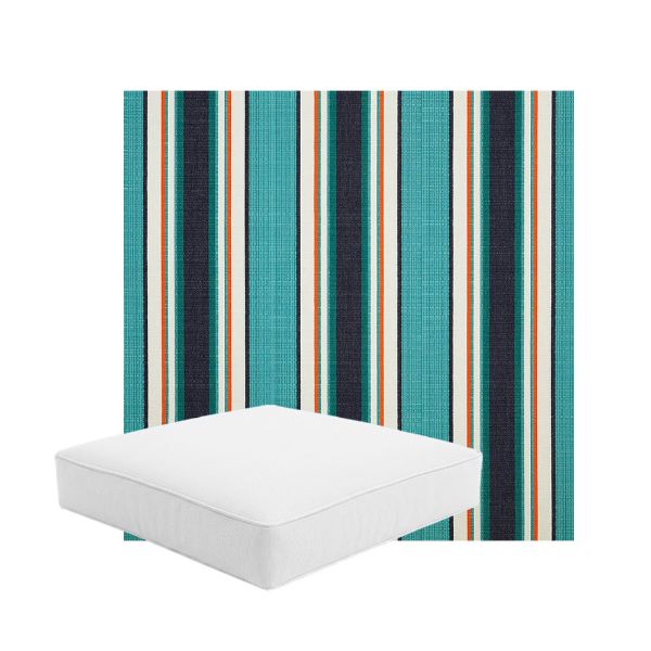 Patio Dining Chair Seat Cushion Boxed Style - - Custom outdoor patio furniture cushions from Cascadia Outdoor Cushions in Sunbrella Fabric