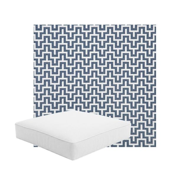 Patio Dining Chair Seat Cushion Boxed Style - - Custom outdoor patio furniture cushions from Cascadia Outdoor Cushions in Sunbrella Fabric