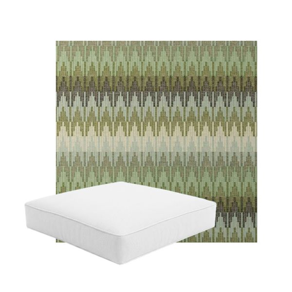 Patio Dining Chair Seat Cushion Boxed Style - - Custom outdoor patio furniture cushions from Cascadia Outdoor Cushions in Sunbrella Fabric