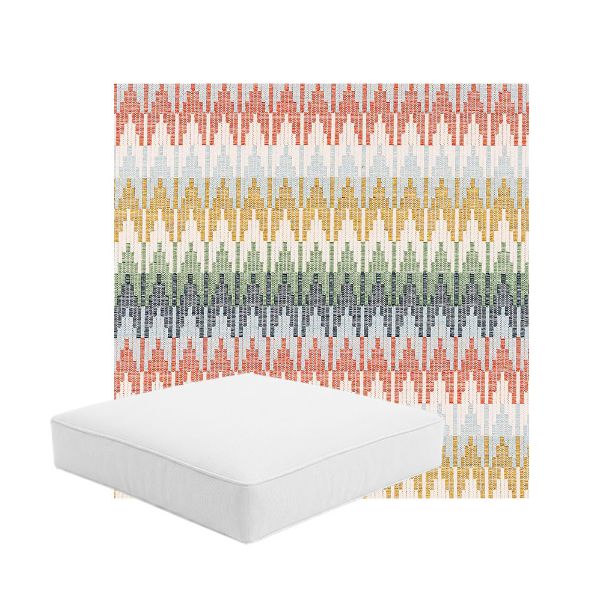 Patio Dining Chair Seat Cushion Boxed Style - - Custom outdoor patio furniture cushions from Cascadia Outdoor Cushions in Sunbrella Fabric