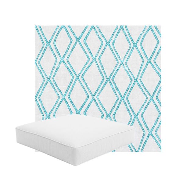 Patio Dining Chair Seat Cushion Boxed Style - - Custom outdoor patio furniture cushions from Cascadia Outdoor Cushions in Sunbrella Fabric