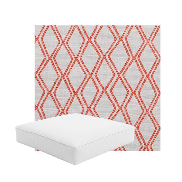 Patio Dining Chair Seat Cushion Boxed Style - - Custom outdoor patio furniture cushions from Cascadia Outdoor Cushions in Sunbrella Fabric