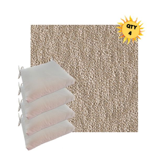 Sunbrella Improve Dune Outdoor Dining Chair Cushions in Sunbrella Luxury Outdoor Fabrics - Order in Sets of 4