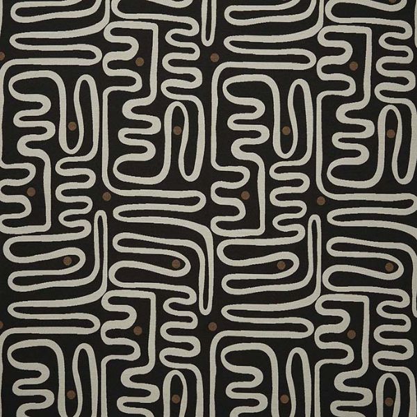 Sunbrella Nema Newsprint outdoor fabric for patio furniture cushions and outdoor pillows