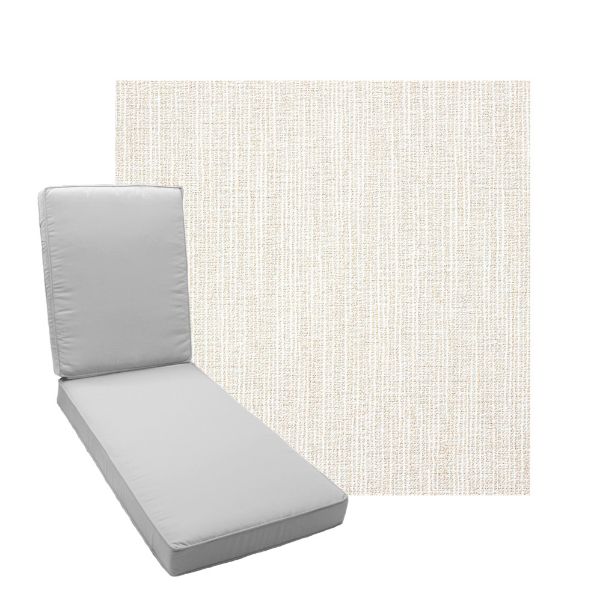 Boxed Chaise Lounge Cushion in Sunbrella Fabric by Cascadia Outdoor Cushions