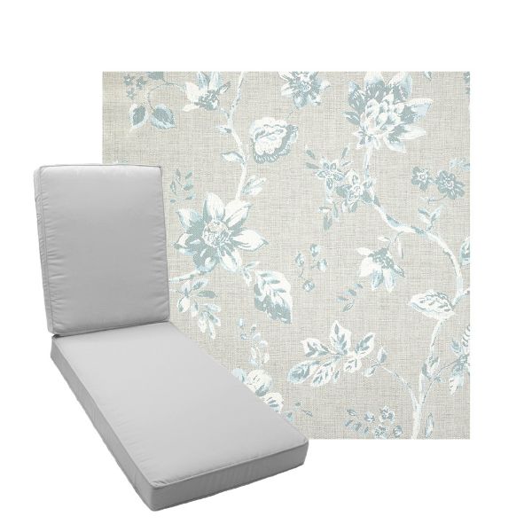 Boxed Chaise Lounge Cushion in Sunbrella Fabric by Cascadia Outdoor Cushions