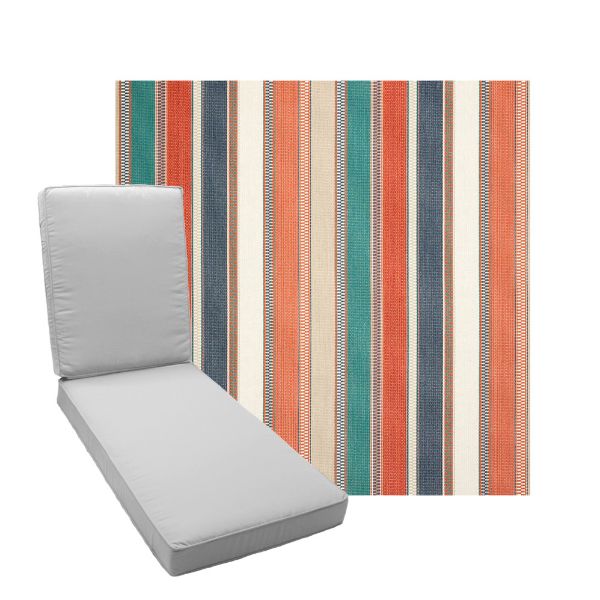 Boxed Chaise Lounge Cushion in Sunbrella Fabric by Cascadia Outdoor Cushions