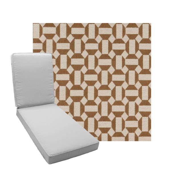 Boxed Chaise Lounge Cushion in Sunbrella Fabric by Cascadia Outdoor Cushions