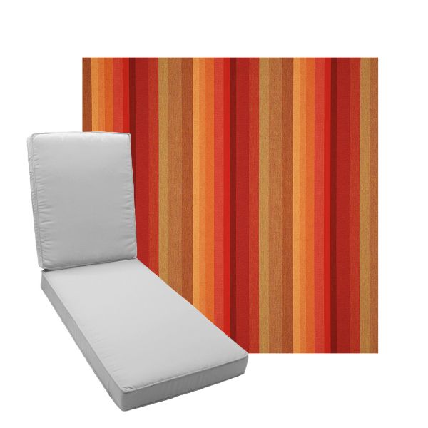 Boxed Chaise Lounge Cushion in Sunbrella Fabric by Cascadia Outdoor Cushions