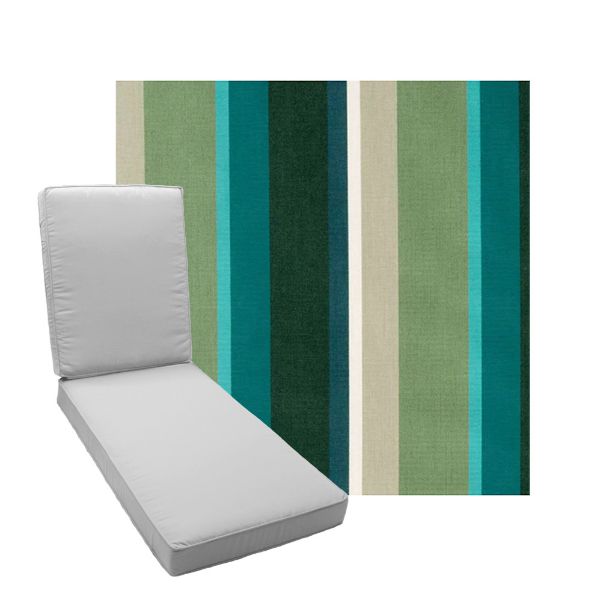 Boxed Chaise Lounge Cushion in Sunbrella Fabric by Cascadia Outdoor Cushions