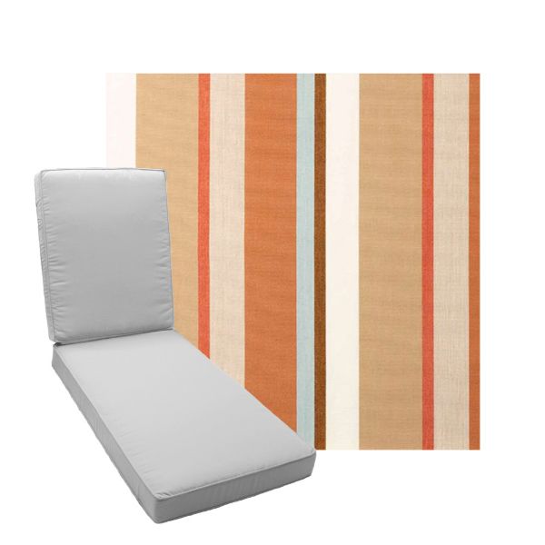 Boxed Chaise Lounge Cushion in Sunbrella Fabric by Cascadia Outdoor Cushions