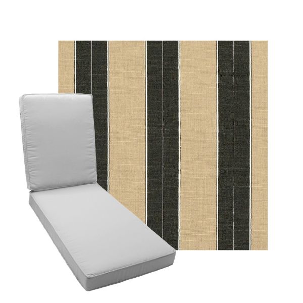 Boxed Chaise Lounge Cushion in Sunbrella Fabric by Cascadia Outdoor Cushions