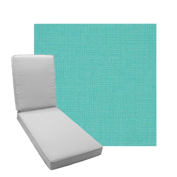 Boxed Chaise Lounge Cushion in Sunbrella Fabric by Cascadia Outdoor Cushions