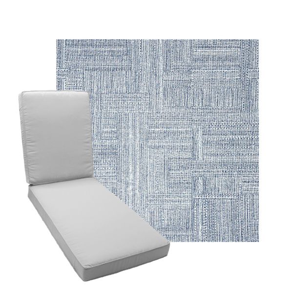Boxed Chaise Lounge Cushion in Sunbrella Fabric by Cascadia Outdoor Cushions
