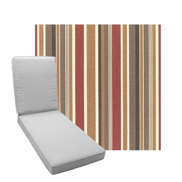 Boxed Chaise Lounge Cushion in Sunbrella Fabric by Cascadia Outdoor Cushions