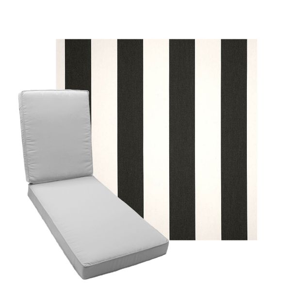 Boxed Chaise Lounge Cushion in Sunbrella Fabric by Cascadia Outdoor Cushions