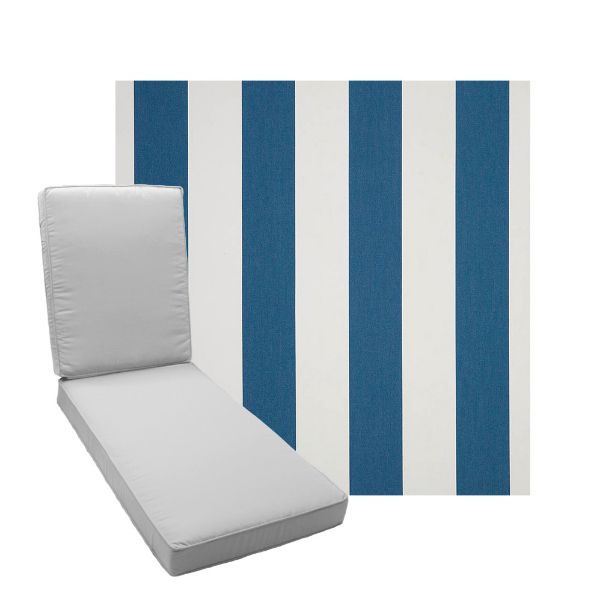 Boxed Chaise Lounge Cushion in Sunbrella Fabric by Cascadia Outdoor Cushions