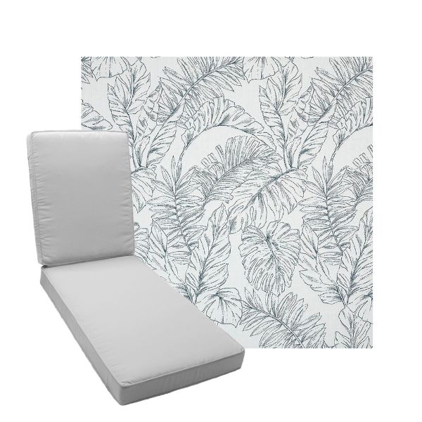 Boxed Chaise Lounge Cushion in Sunbrella Fabric by Cascadia Outdoor Cushions