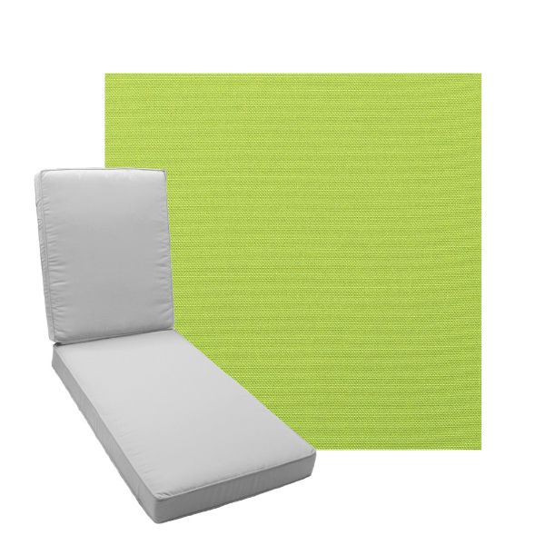 Boxed Chaise Lounge Cushion in Sunbrella Fabric by Cascadia Outdoor Cushions