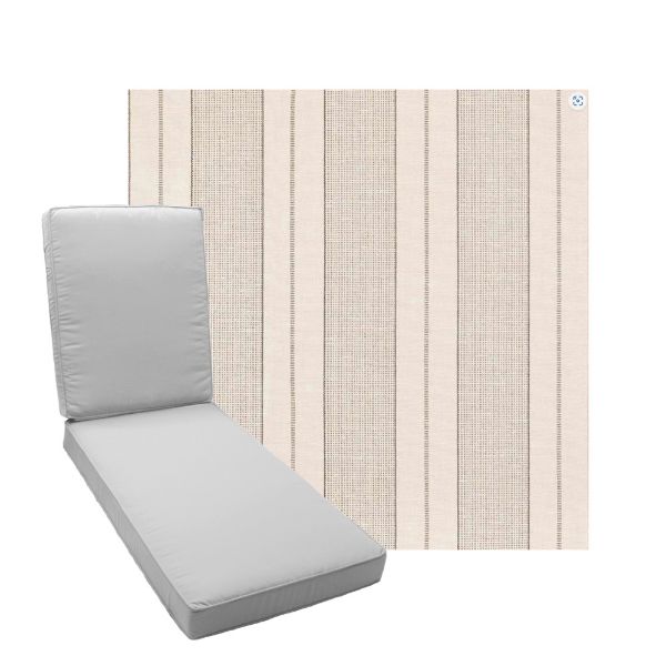 Boxed Chaise Lounge Cushion in Sunbrella Fabric by Cascadia Outdoor Cushions