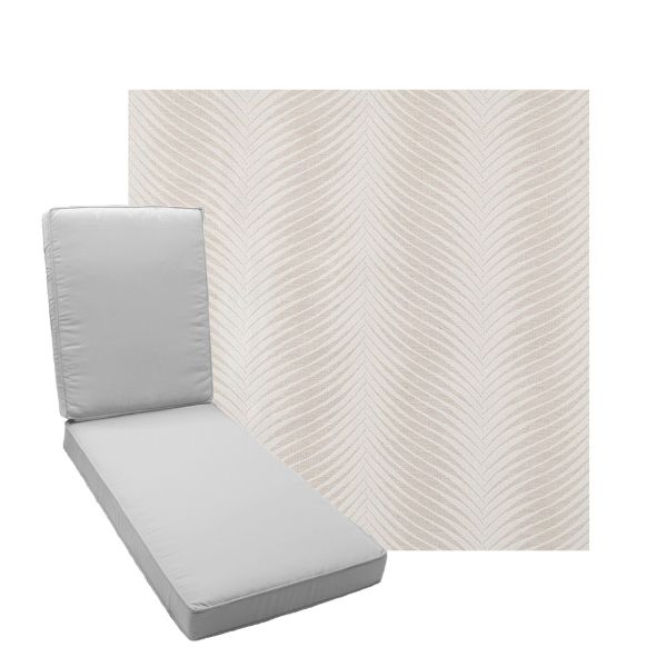 Boxed Chaise Lounge Cushion in Sunbrella Fabric by Cascadia Outdoor Cushions